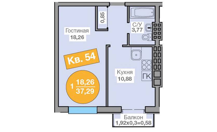 Plans Жилой комплекс «Заречный» дом № 1, Гурьевск
