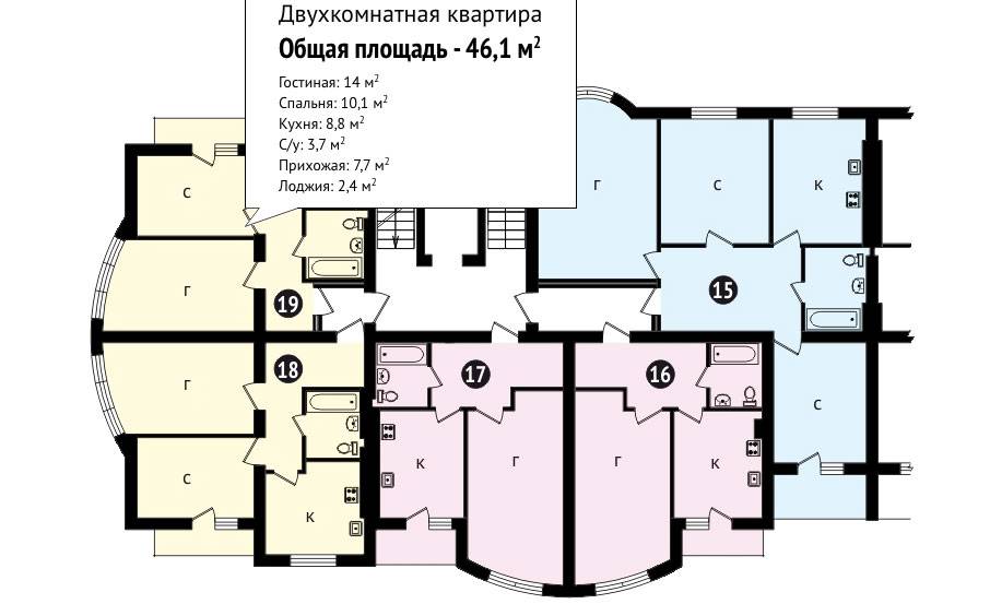 Plans Жилой дом по ул. Гурьева, 14, Гурьевск
