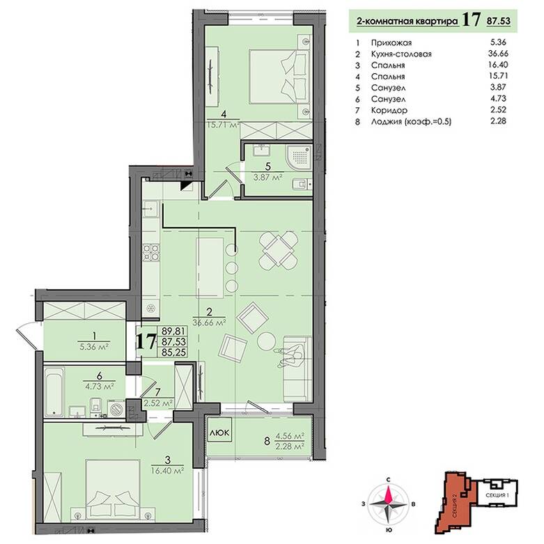 Plans ЖК «Бассейная»