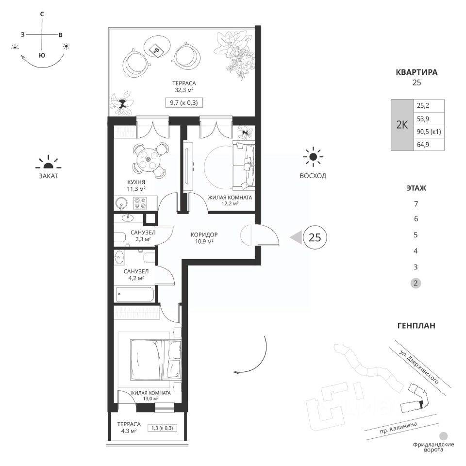 Plans ЖК «Фридланд-2»