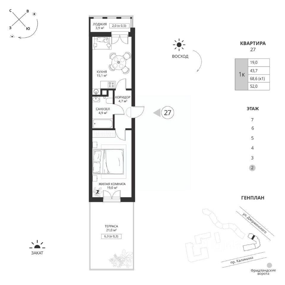 Plans ЖК «Фридланд-2»