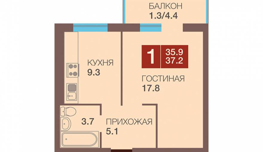 Планировка Жилой комплекс по ул. А. Невского, 2 очередь, дом №5