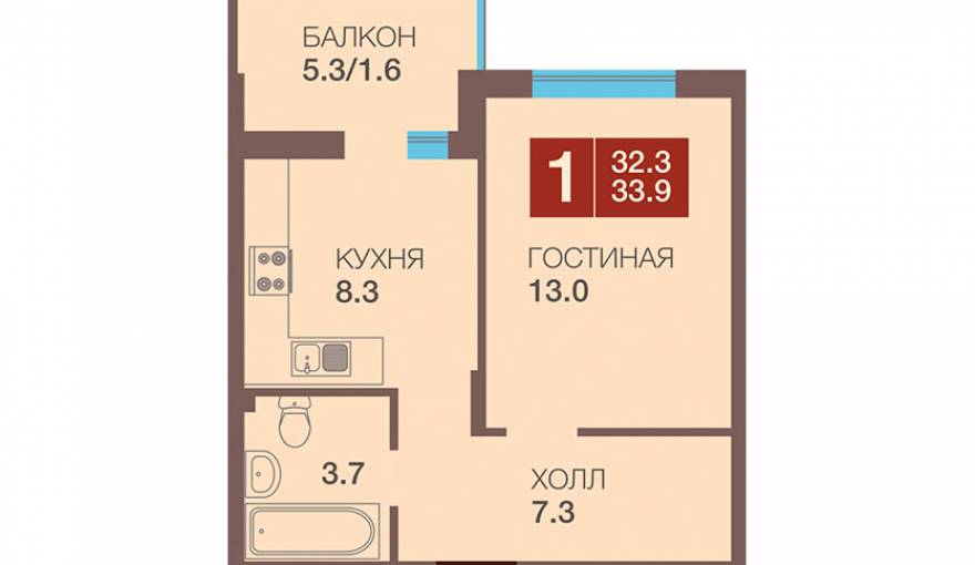 Планировка Жилой комплекс по ул. А. Невского, 2 очередь, дом №6