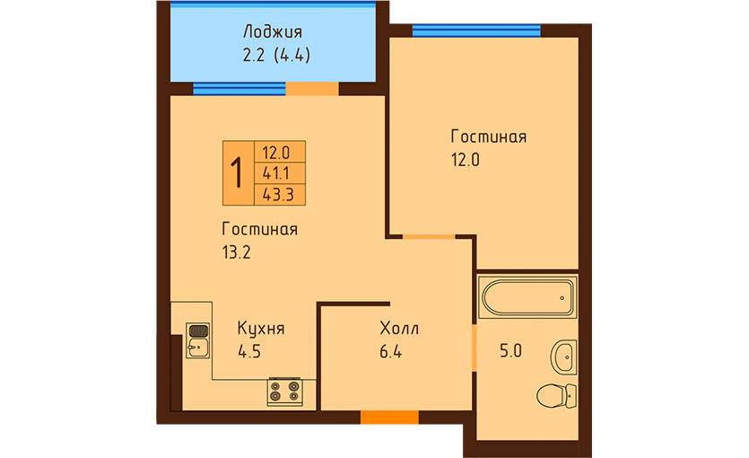 Plans Жилой комплекс «Ольховый», 2 очередь, дом №1