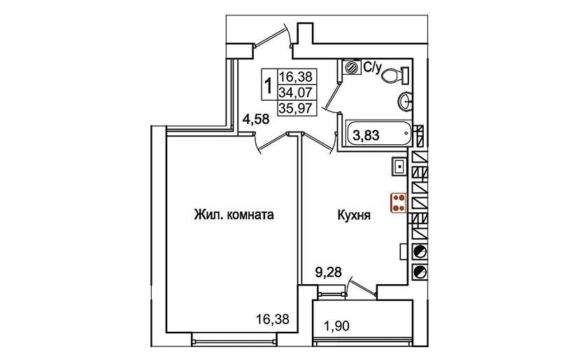 Plans Жилой комплекс «Орбита», дом № 4