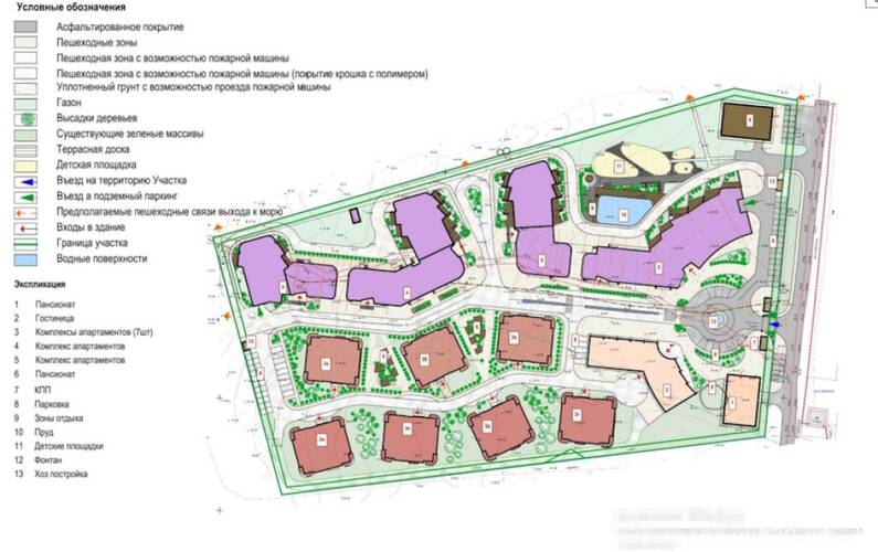 Site plan – Апартаменты по ул. Лесная