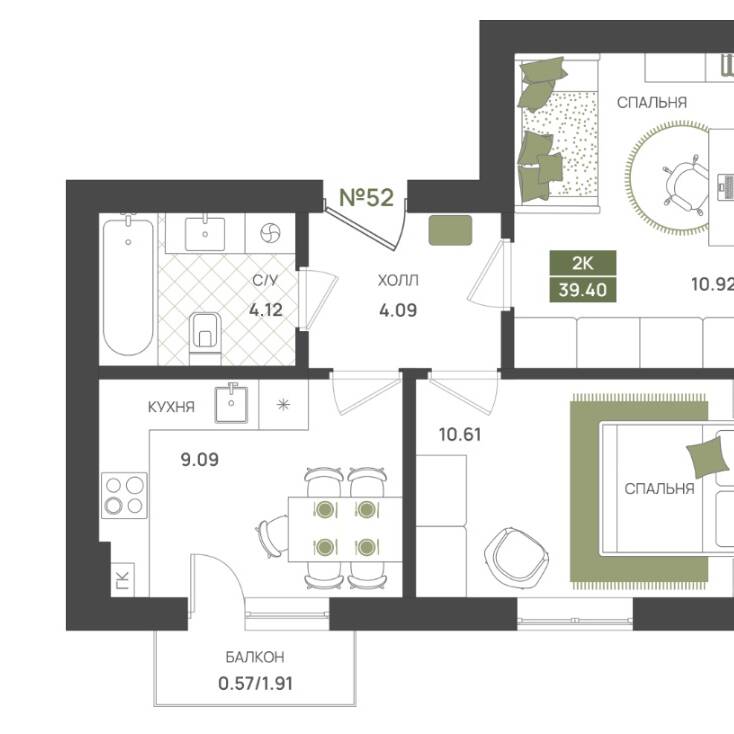 Plans ЖК «Гурьевский парк»