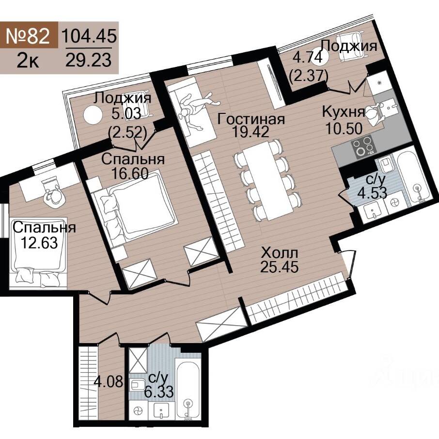 Plans ЖК «Аврора»