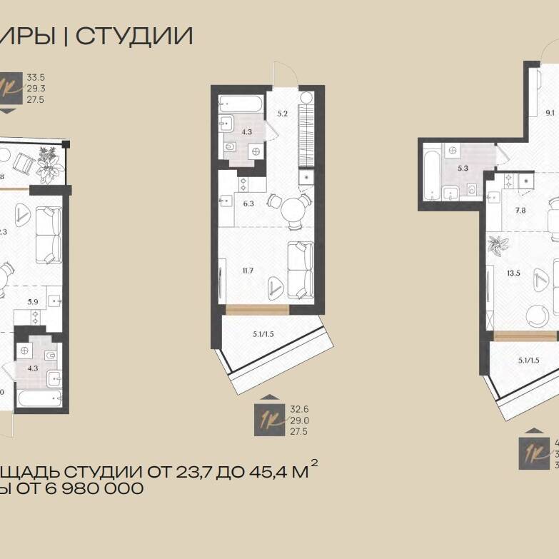 Plans ЖК «Берег морской»